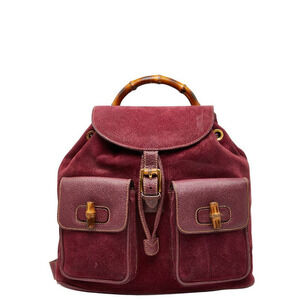Gucci Bamboo Backpack purple suede